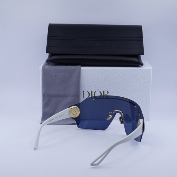 🕶️ New Dior DIORPACIFIC M1U 96B0 Sunglasses - Gold/White Frame, Blue Lenses - Picture 11 of 11